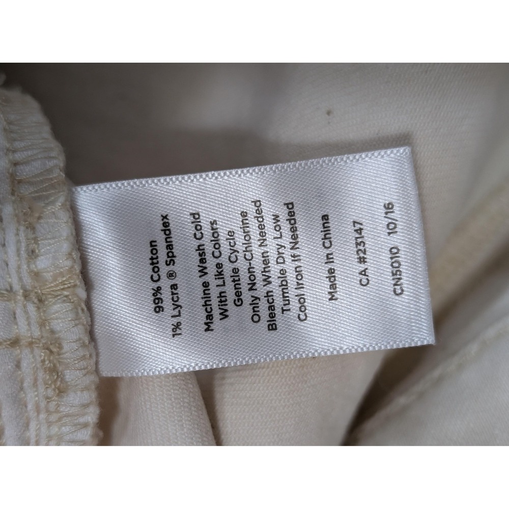 Talbots Slim Ankle Jeans Womens 12 Beige High Rise Stretch Denim Five Pocket - Picture 6 of 9